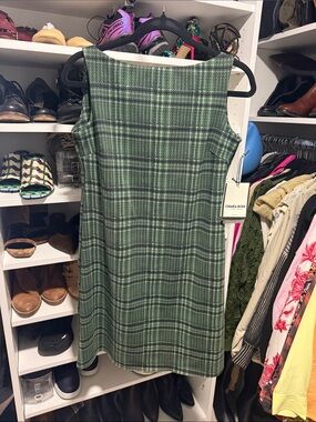 Chiara Boni le petite robe Green Plaid Shift Dress size 4